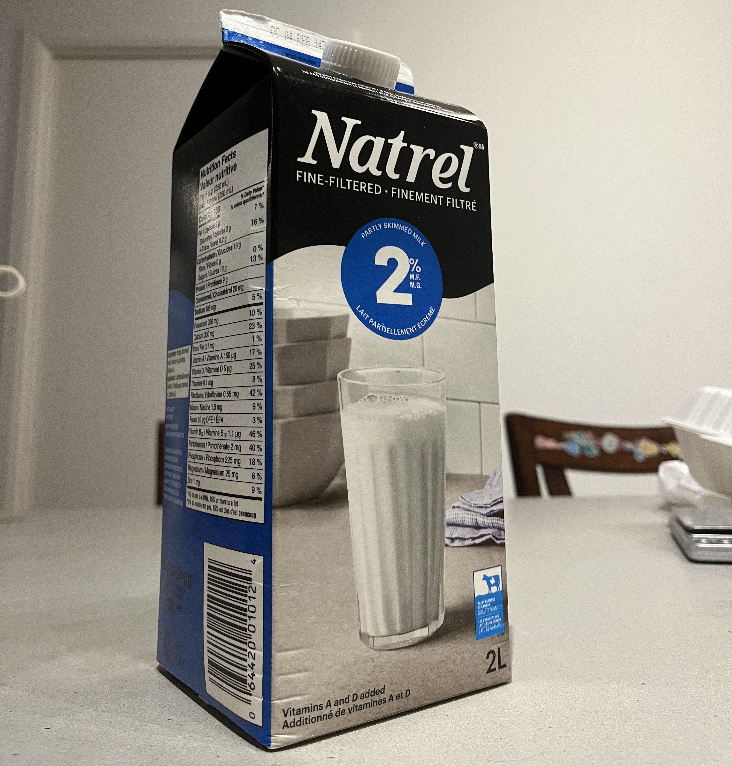 Side view showing the carton shape