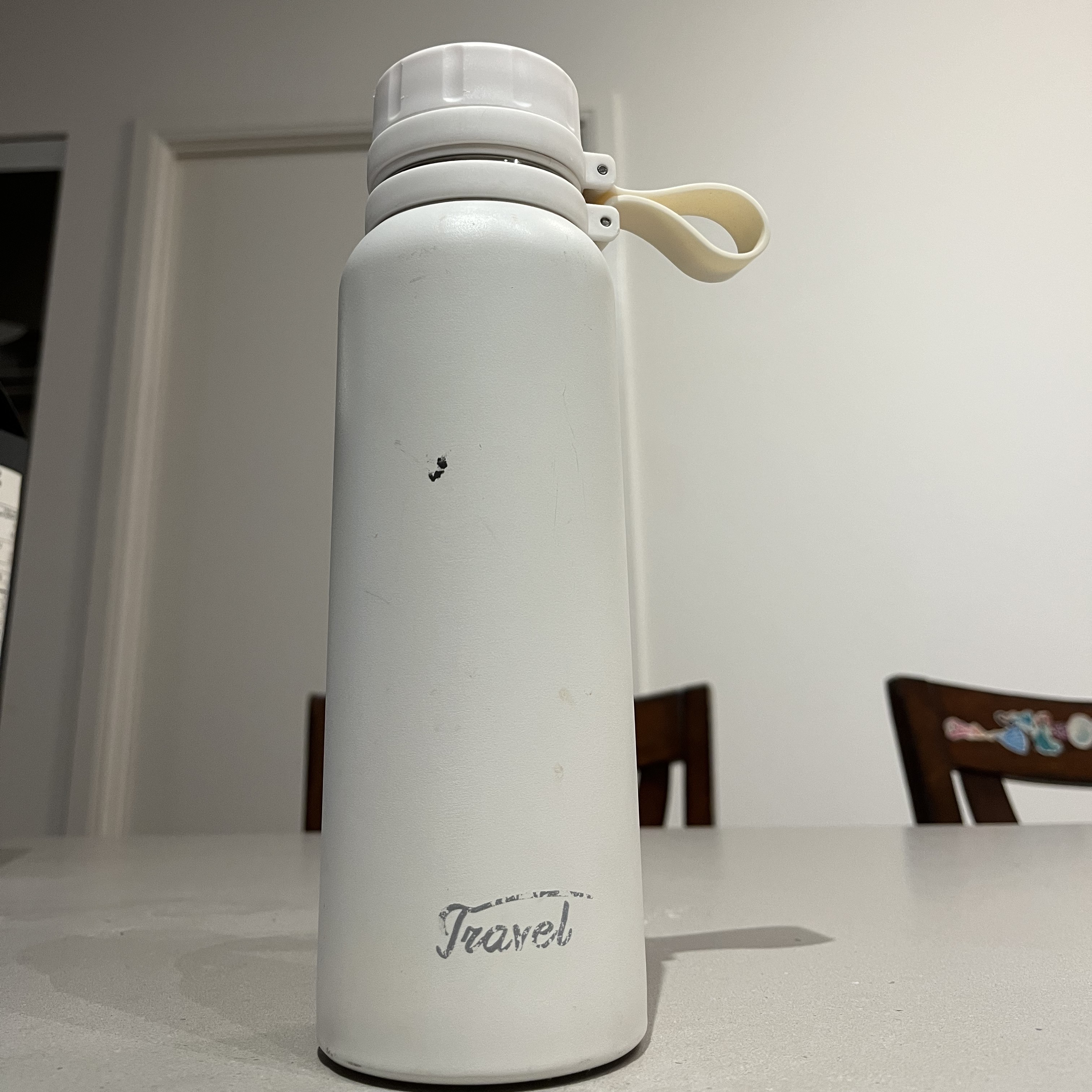 Front view of the water bottle